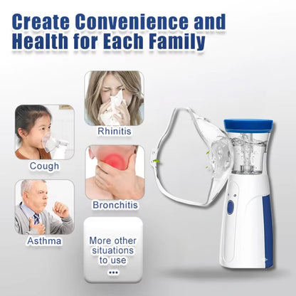 Nebulizer - Portable Mesh Nebulizer for Adults & Kids, Handheld Nebulizer with Low Noise, Fast Mist Therapy for Cough, Cold & Asthma, Portable Nebulizer for Home Use, Nebulizer, Mesh Inhalators