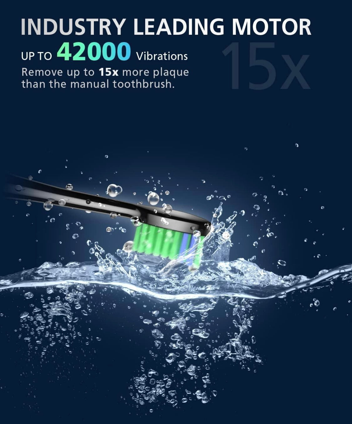 Sonic Electric Toothbrush for Adults, Wireless Rechargeable Power Toothbrush, 8 Brush Heads & Travel Case,One Charge for 60 Days