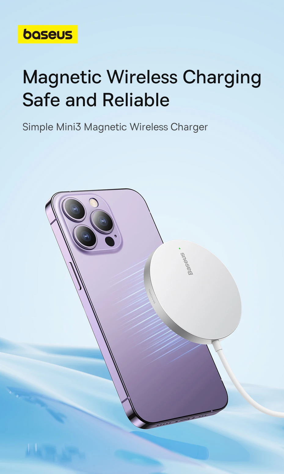 Baseus Simple Mini3 Magnetic Wireless Charger 15W - Black