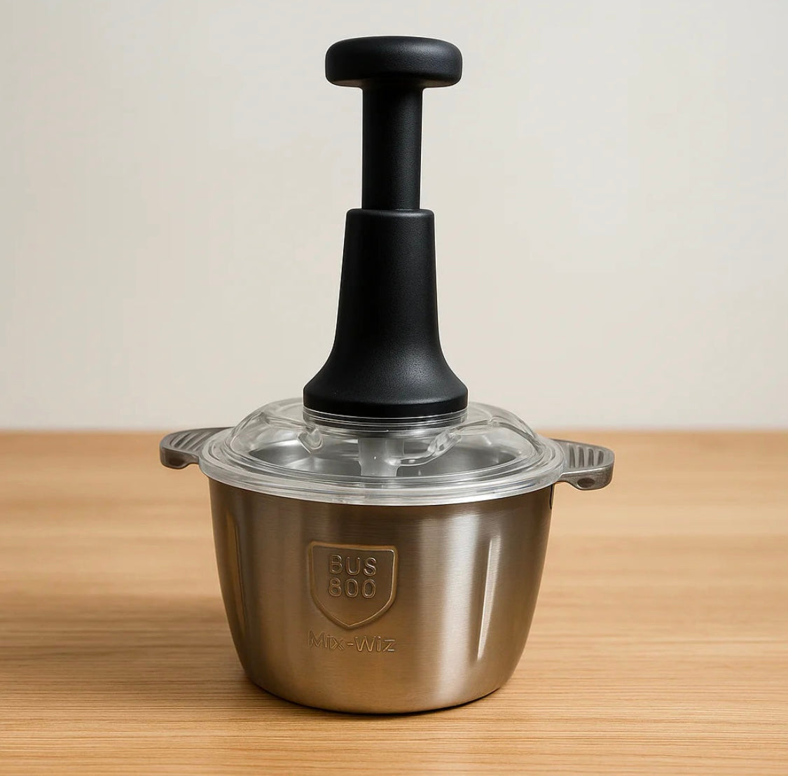 Stainless Steel Manual Food Chopper 2L – Multi-Purpose Vegetable, Fruit & Nut Cutter with Hand Push Blades