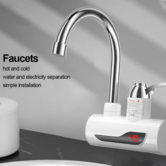 220V Hot Water Heater Faucet Instant Tankless Water Heater Electric Kitchen Bathroom Fast Heating Tap Water Faucet with LED Digital Display