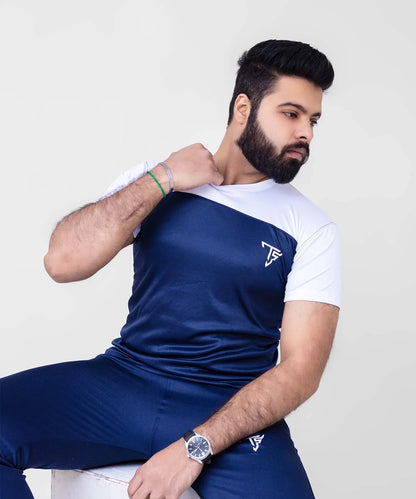 Navy Blue & White Men’s Tracksuit For Summer