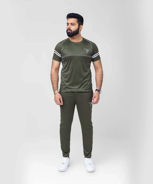 Comfort Olive Green Men’s Tracksuit For Summer
