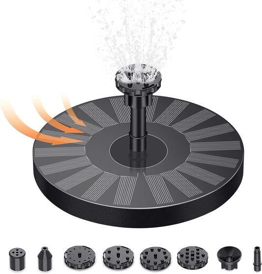 Untimaty 3.5W Solar Fountain Pump,  Solar Water Pump Floating Fountain Solar Bird Bath Fountain Pump with Battery and 6 Nozzles for Bird Bath Pond Pool Garden Fish Tank