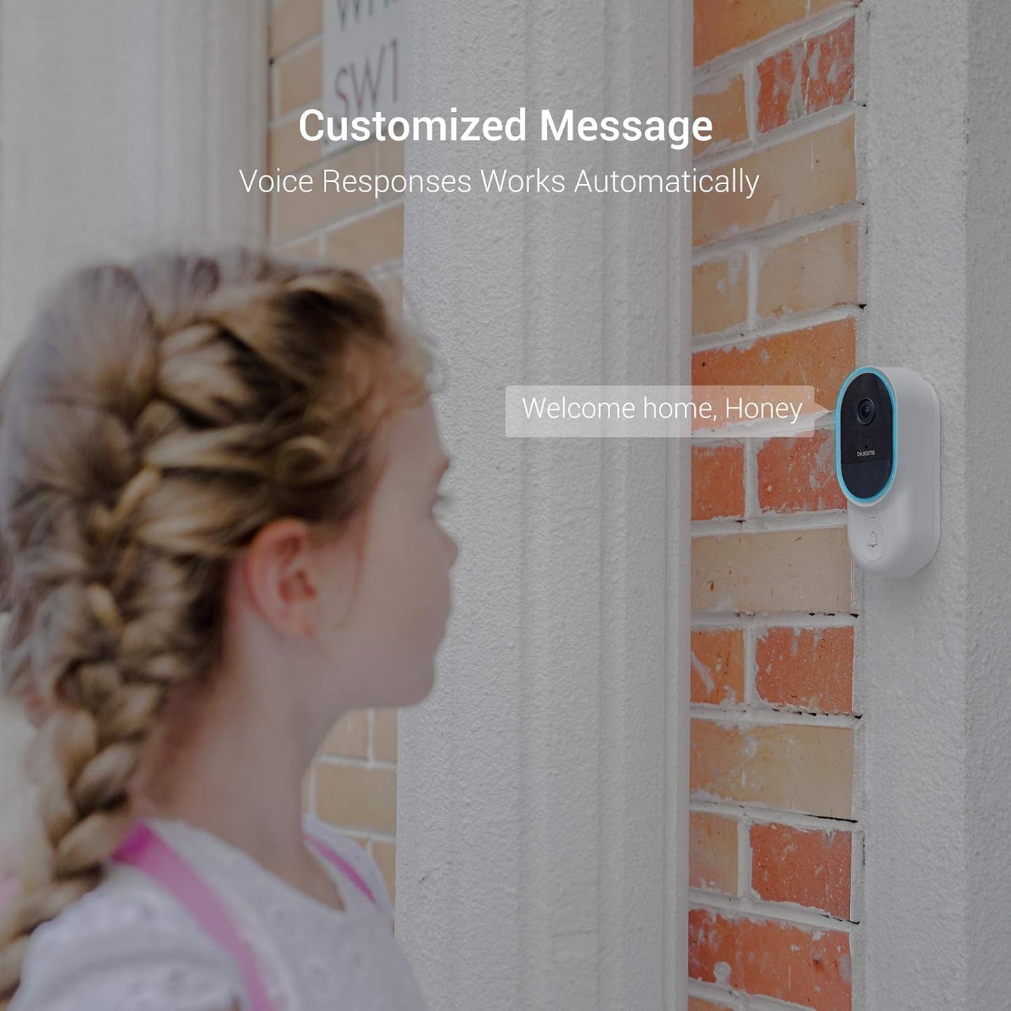 blurams Wireless 1080p Video Doorbell Camera with Chime, PIR Motion Detection, 2-Way Audio, Smart AI Facial Detection, Hardwired or Battery-Powered 30-Day Loop