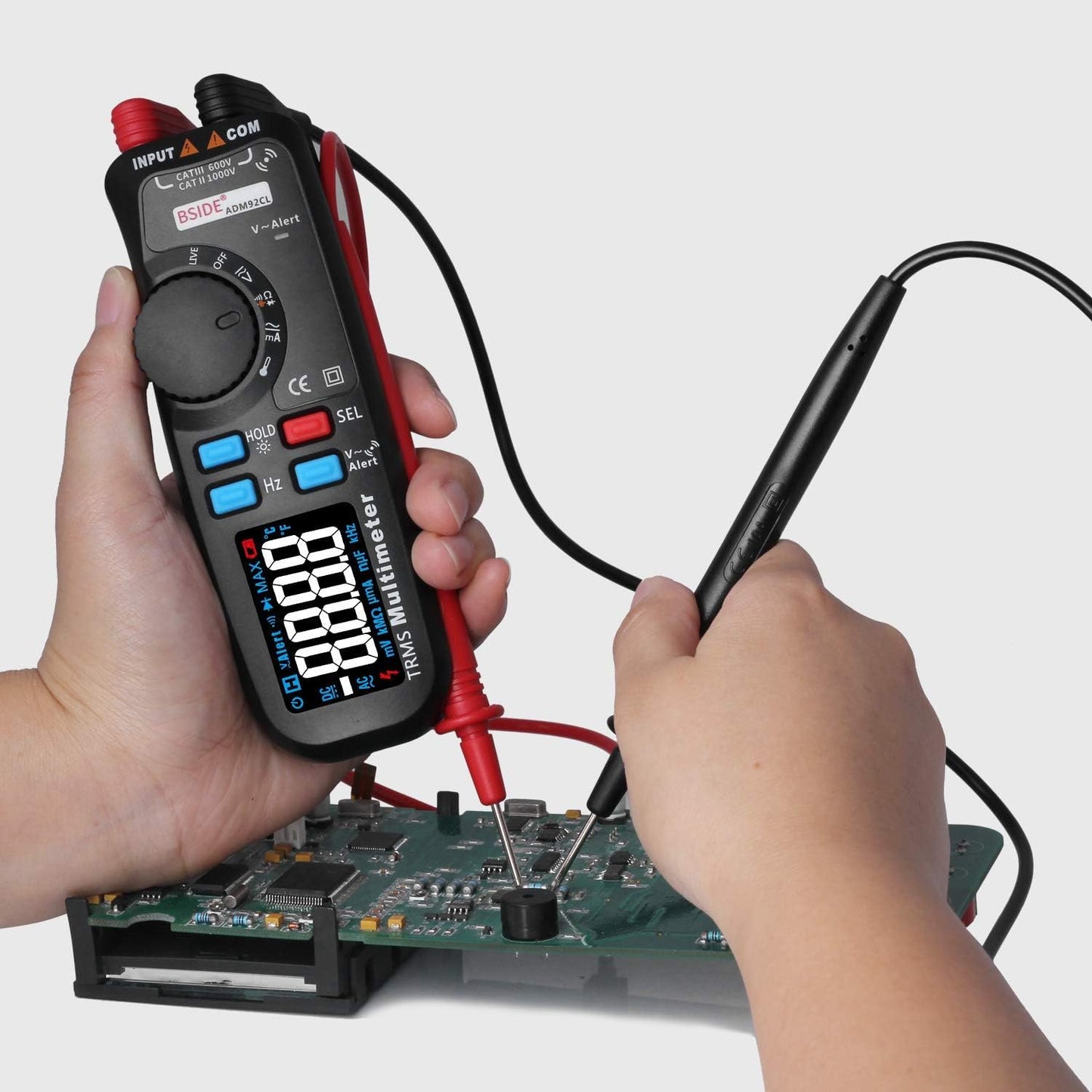 Digital Multimeter Color  Display Auto Range 6000 TRMS Tester with Live Wire Check Temp Hz ohm Diode Meter ADM92CL
