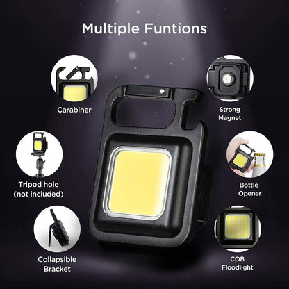 Small Flashlight, Keychain Work Light, USB Rechargeable, Mini LED Handheld Flashlight, 3 Light Modes Portable Pocket Light for Valentine's Day Gift Camping Emergency Fishing, Metal