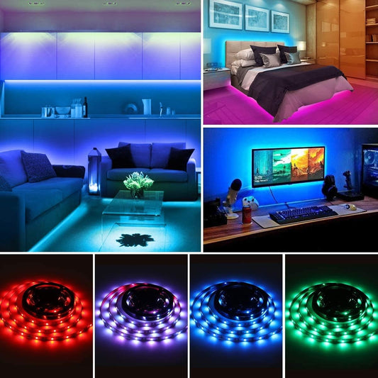 10M LED Strip Lights, 32.8Ft Light Strips Color Changing Sync to Music, 5050 RGB Led Light Remote Control Rope Tape Lighting for Party Home Decoration Bedroom Hotel Outdoor Garden