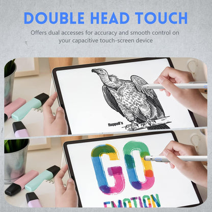 URSICO Tablet Pen for All Tablets, 2-in-1 Stylus Pen Rechargeable Touchscreen Pen Compatible with iPad iPhone iOS Android Samsung Huawei Lenovo Smartphones Touchscreen Tablets and Others