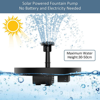 AISITIN 1.5W / 2.5W Solar Bird Bath Fountain with 6 Nozzles, Solar Fountain Pump for Bird Bath, 6.7" Solar Powered Floating Water Fountain Pump for Bird Bath, Ponds, Garden, Fish Tank and Outdoor