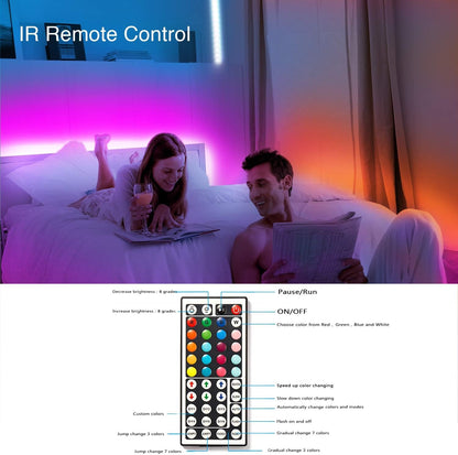 Phopollo Led Strip Light, 10M/20M Led Light Strips with 44-Keys Remote, Flexible 5050 RGB Colour Changing Led Lights for Bedroom,Party(5Mx2) [Energy Class A++]