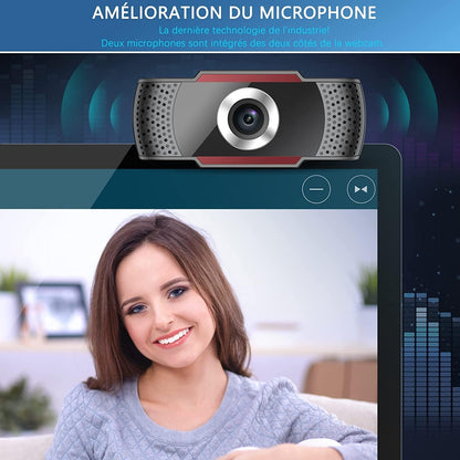 J JOYACCESS Webcam for PC, 1080p/30fps  Webcam with Microphone Full HD, Plug and Play USB Webcam with 105 Degree Widescreen Screen, PC Camera for Conference, Study, Zoom, Skype, Compatible with