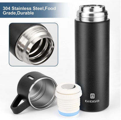 Gift Pack Set Stainless Steel Vacuum Flask Set with 3 Steel Cups Combo Coffee Hot Drink and Cold Water Flask Ideal Gifting Travel Friendly Latest Flask Bottle for Hot and Cold Drink Flask Bottle 500ml