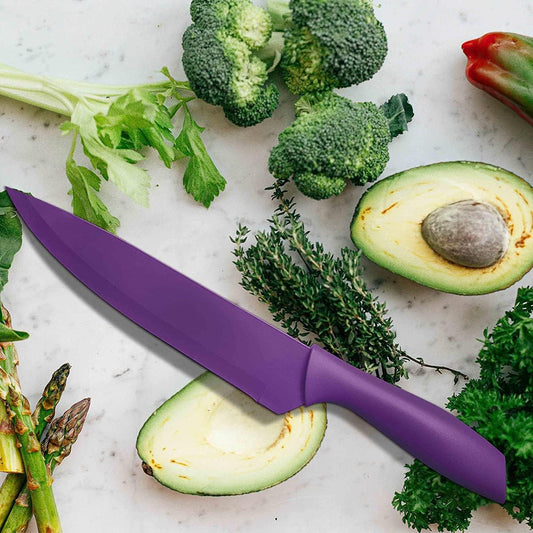 13" Long Multi-Purpose Anti Rust Coating Chef Knife Kitchen Essentials, Regular, Solid Color Sharp Blade Knives