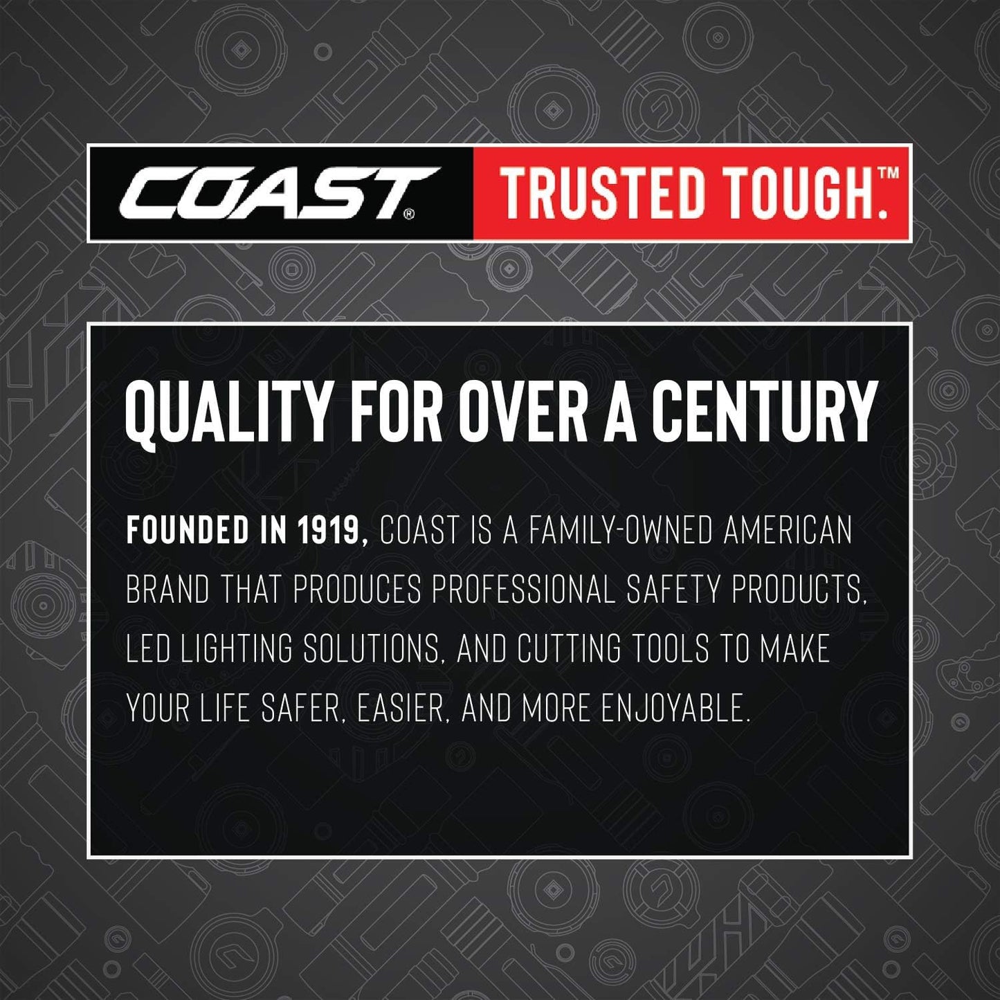 COAST® HL8 390 Lumen Utility LED Headlamp with Hinged Beam Adjustment and Hard Hat Compatibility Pure Beam Focus - Flood to Bulls-Eye Spot