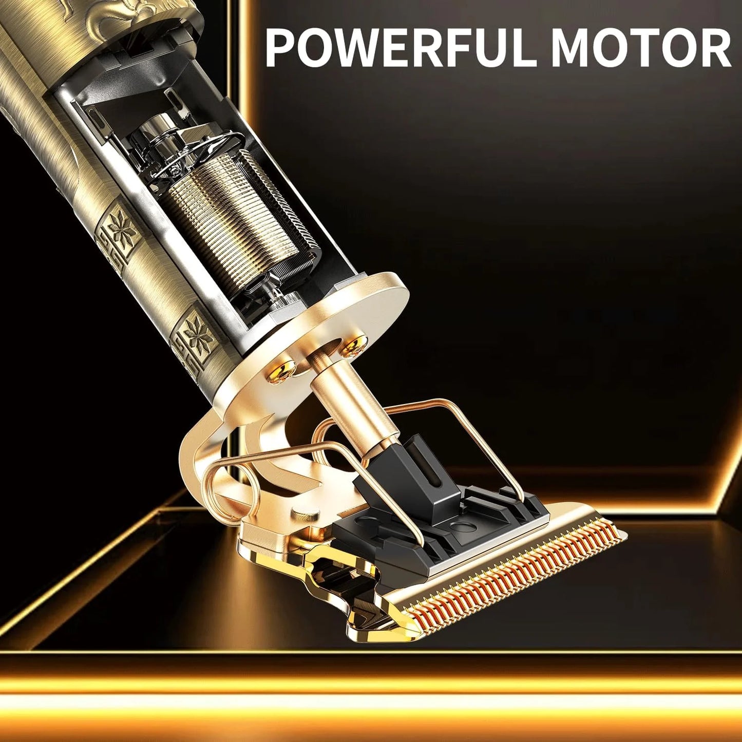 Beard Trimmer for Men-Hair Clippers for Men-Cordless Rechargeable Hair Clipper and Trimmer-Beard Shaver Barbershop（Gold）