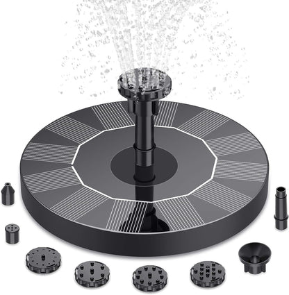 AISITIN 1.5W / 2.5W Solar Bird Bath Fountain with 6 Nozzles, Solar Fountain Pump for Bird Bath, 6.7" Solar Powered Floating Water Fountain Pump for Bird Bath, Ponds, Garden, Fish Tank and Outdoor