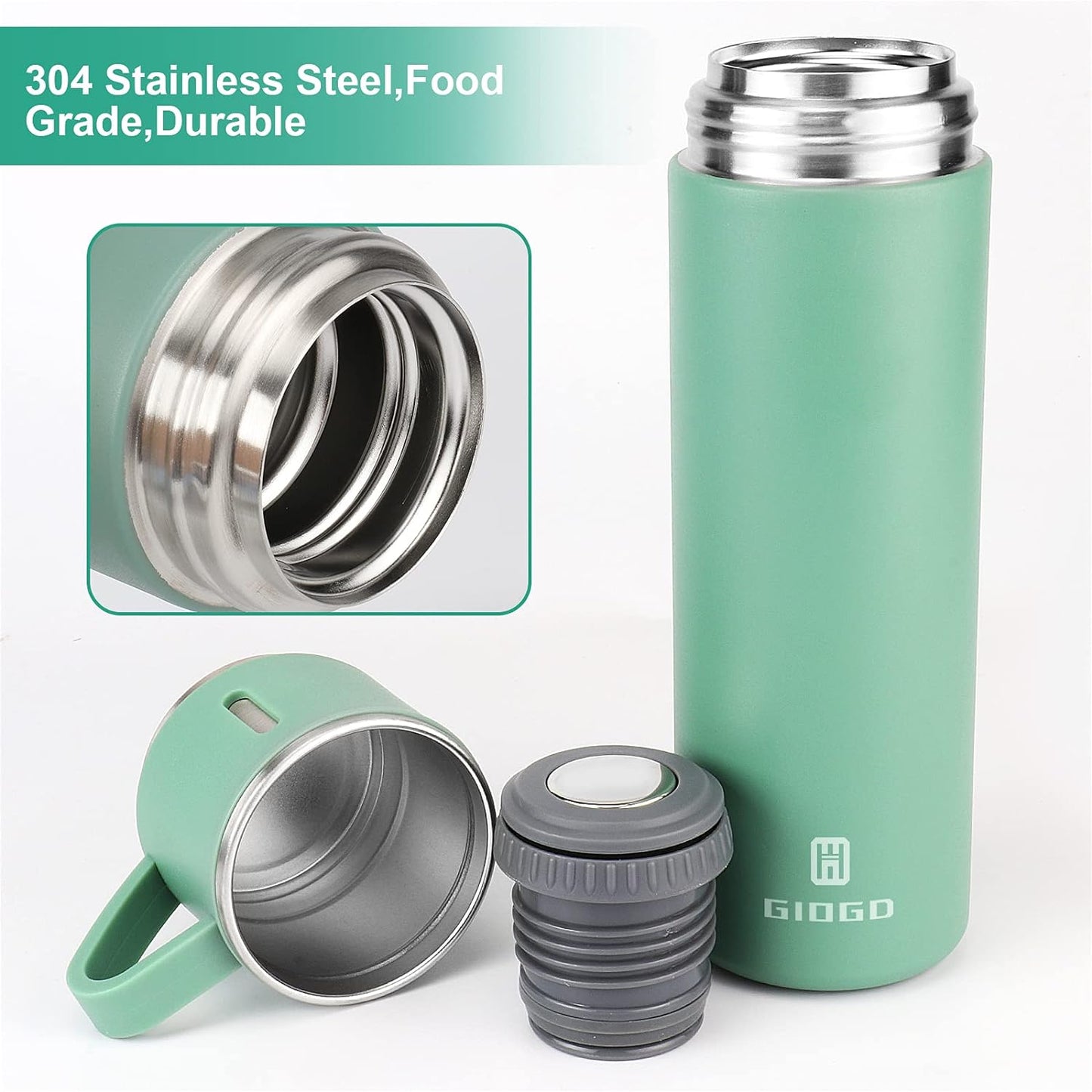 Gift Pack Set Stainless Steel Vacuum Flask Set with 3 Steel Cups Combo Coffee Hot Drink and Cold Water Flask Ideal Gifting Travel Friendly Latest Flask Bottle for Hot and Cold Drink Flask Bottle 500ml