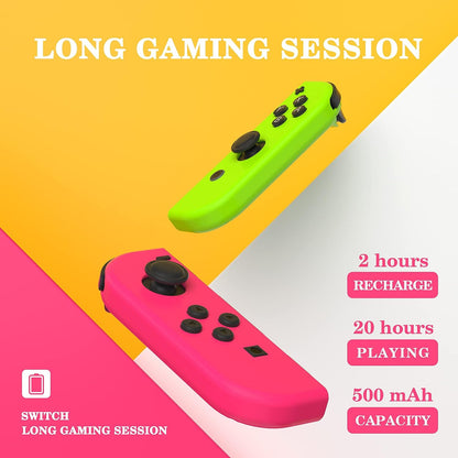 Joy Cons for Switch Nintendo, Replacement for Nintendo Switch Controller, Wireless Left and Right Joy Cons for Switch Nintendo Support Dual Vibration/Wake-up/Screenshot