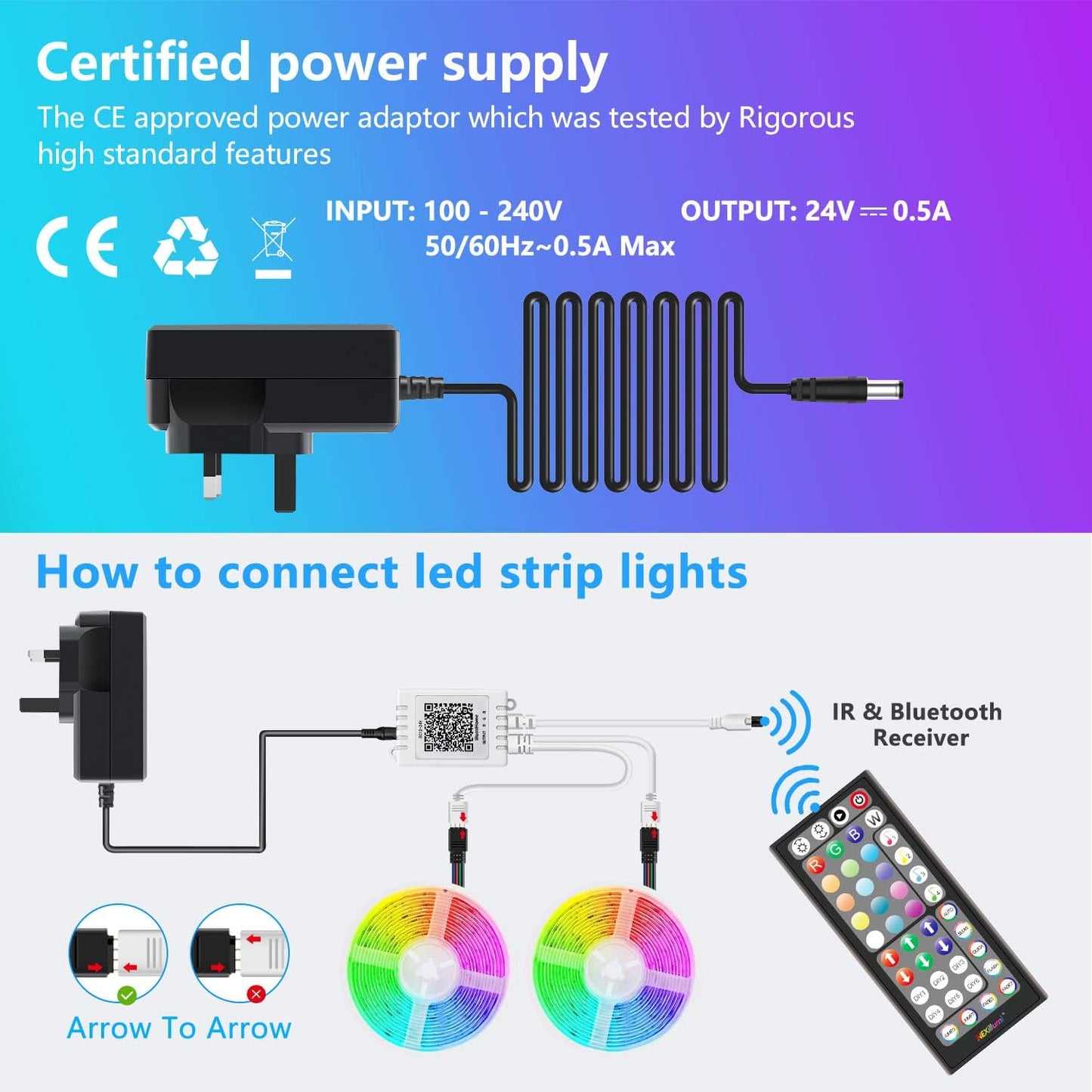 Mexllex LED Strip Light 30m (2 Rolls of 15m) Ultra-Long Music Sync, App Control with Remote, RGB Tape for Bedroom [Energy Class A++]