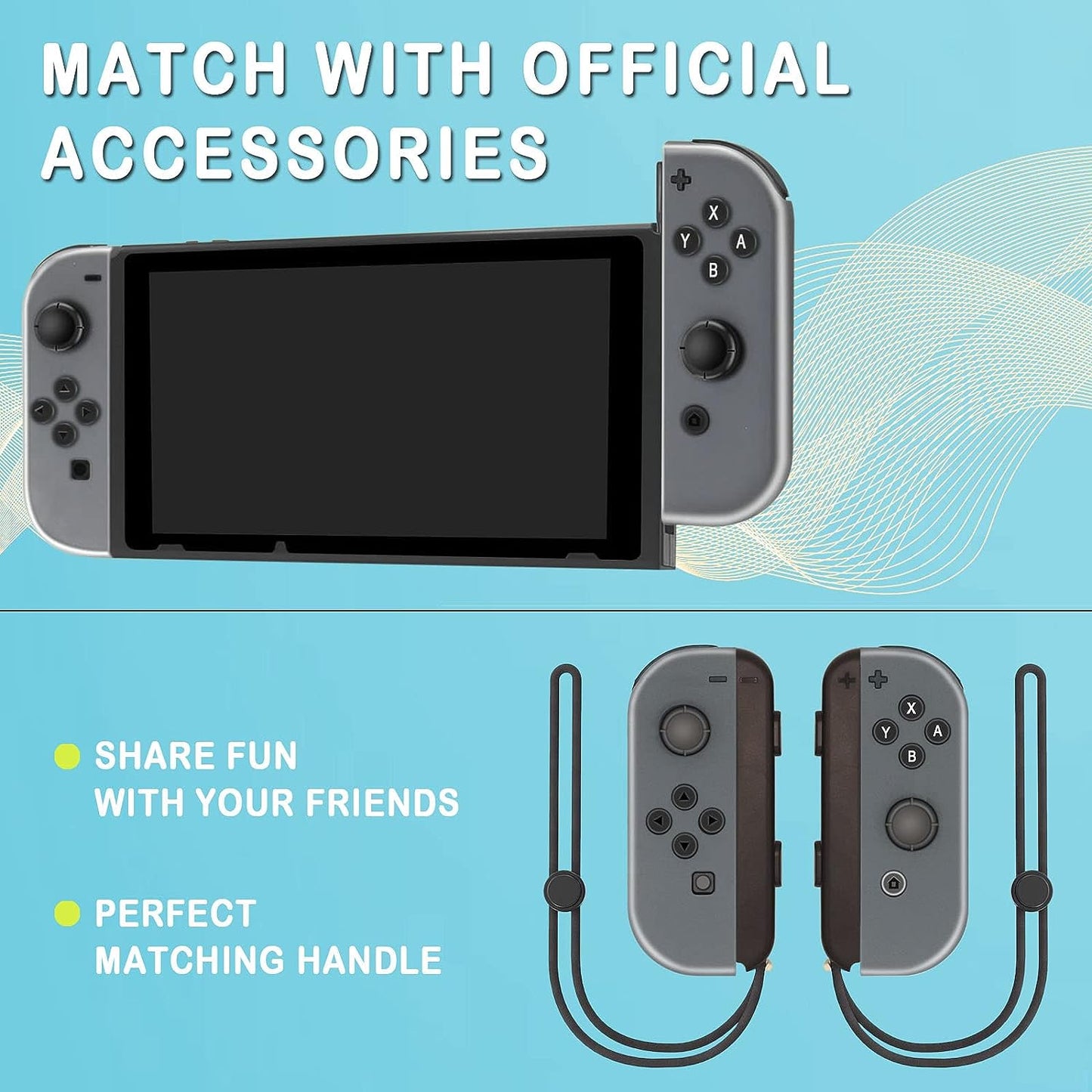Joy Cons for Switch Nintendo, Replacement for Nintendo Switch Controller, Wireless Left and Right Joy Cons for Switch Nintendo Support Dual Vibration/Wake-up/Screenshot