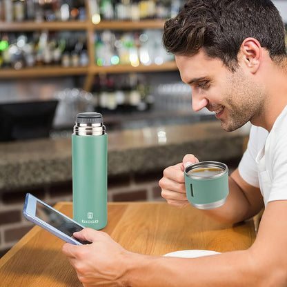 Gift Pack Set Stainless Steel Vacuum Flask Set with 3 Steel Cups Combo Coffee Hot Drink and Cold Water Flask Ideal Gifting Travel Friendly Latest Flask Bottle for Hot and Cold Drink Flask Bottle 500ml