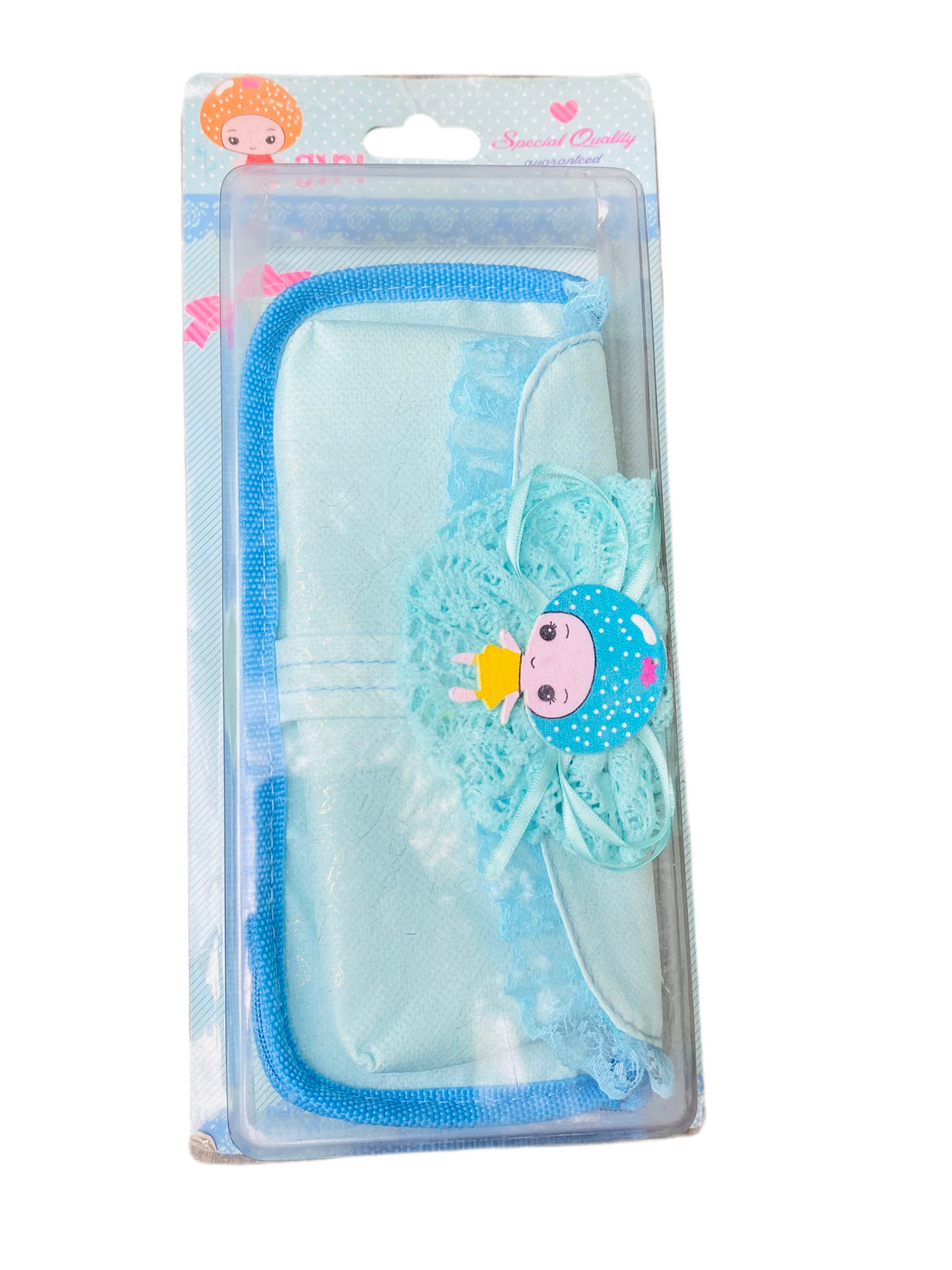 Beautiful Blue Doll Girls Pouch | Zipper Pouch Case for Girls