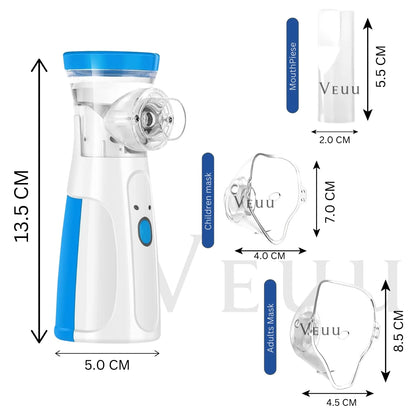 Nebulizer - Portable Mesh Nebulizer for Adults & Kids, Handheld Nebulizer with Low Noise, Fast Mist Therapy for Cough, Cold & Asthma, Portable Nebulizer for Home Use, Nebulizer, Mesh Inhalators