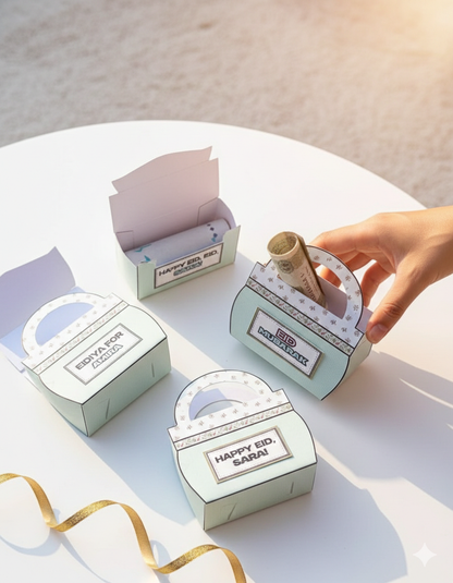 Personalized Handbag Eidi Envelopes – Custom Name Eid Money Holders (Set of 3)