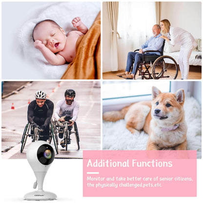 Campark BM20 Baby Monitor, Video Monitor with 2.4'' Display Screen, Moniteur Bébé Camera & 2.4GHz Wireless Transmission,Two-Way Talk,Auto Infrared Night Vision, VOX Mode and Temperature Detection,