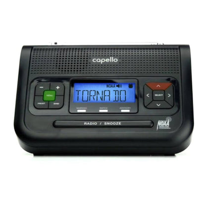 Capello CR2W Safe & Sound Weather Alert Clock Radio NOAA Weather Channels NEW