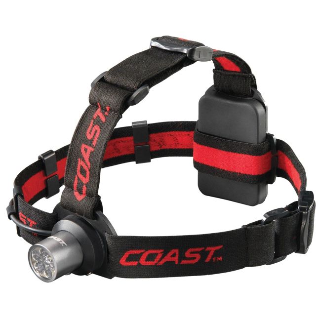 COAST® HL5 175 Lumen Utility LED Headlamp with Hinged Beam Adjustment and Hard Hat Compatibility, black