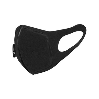 2 Pack Sponge Face Cover with Breathing Valve, Washable, Reusable, Face Cover – Protection from Dust, Pollen, Black