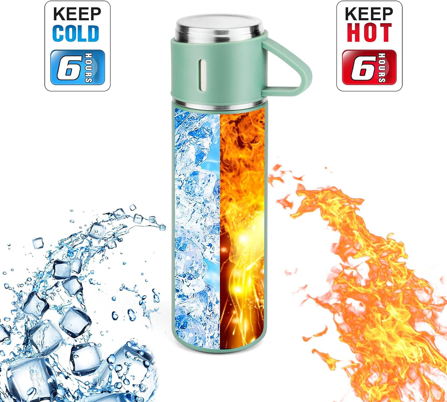 Gift Pack Set Stainless Steel Vacuum Flask Set with 3 Steel Cups Combo Coffee Hot Drink and Cold Water Flask Ideal Gifting Travel Friendly Latest Flask Bottle for Hot and Cold Drink Flask Bottle 500ml