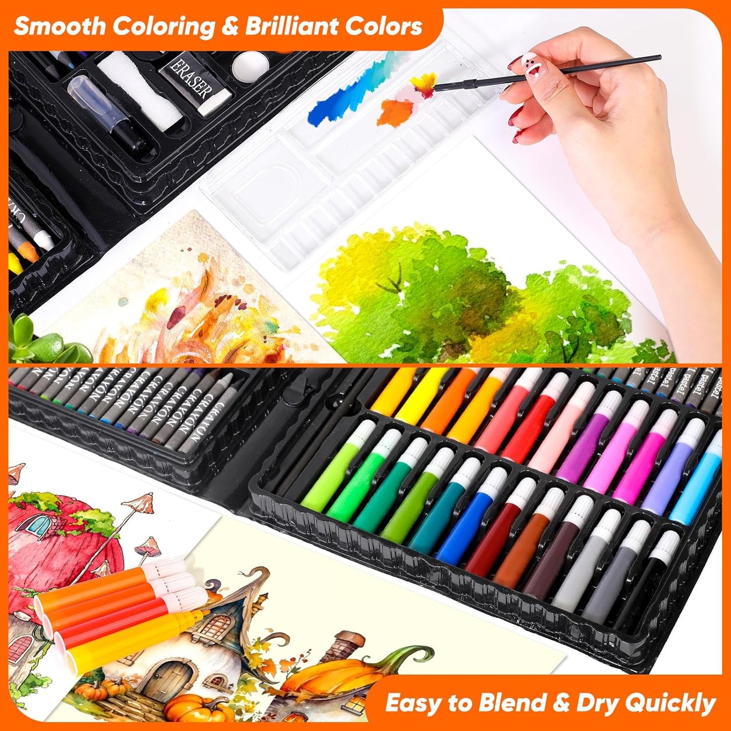 Art Supplies, 150-Pack Art Set Drawing Supplies Painting Art Kits, Arts and Crafts for Kids Ages 6-8 9-12, Drawing Set for Girls Ages 8-12, Creative Gift Art Box for Kids Girls Boys Adults