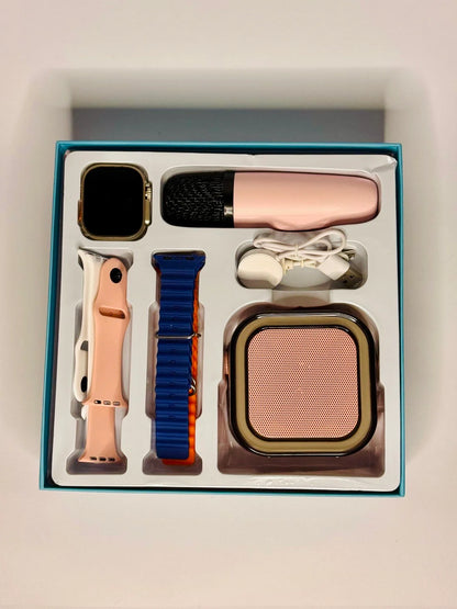 Smart Combo Set – Smartwatch, BtSpeaker & Wireless Mic (AMOLED Display)