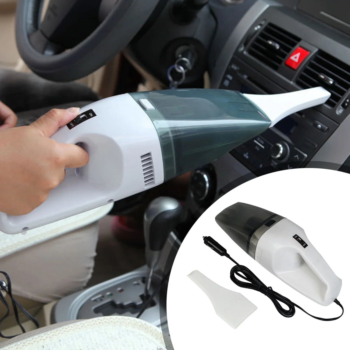 Car Vacuum Cleaner, Handheld 8000Pa Wet and Dry Strong Suction Vac, High Power for Interior Cleaning, DC 12V Lightweight Portable Vacuum Cleaner with Low Noise Only for Car