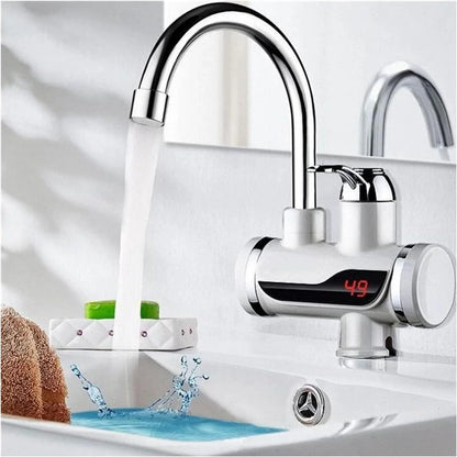220V Hot Water Heater Faucet Instant Tankless Water Heater Electric Kitchen Bathroom Fast Heating Tap Water Faucet with LED Digital Display