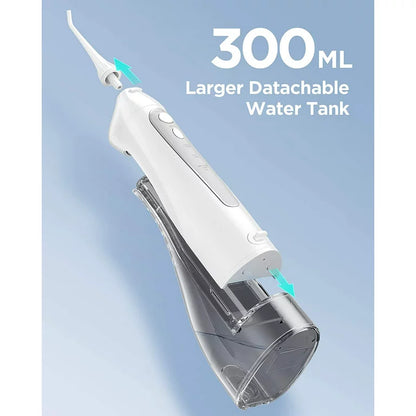 Fairywill Water Flosser Cordless Rechargeable  Dental Oral Irrigator with 3 Modes,8 Jet Tips 300ml Water Tank