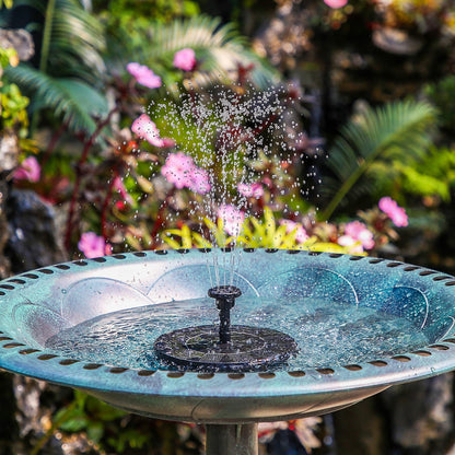 AISITIN 1.5W / 2.5W Solar Bird Bath Fountain with 6 Nozzles, Solar Fountain Pump for Bird Bath, 6.7" Solar Powered Floating Water Fountain Pump for Bird Bath, Ponds, Garden, Fish Tank and Outdoor