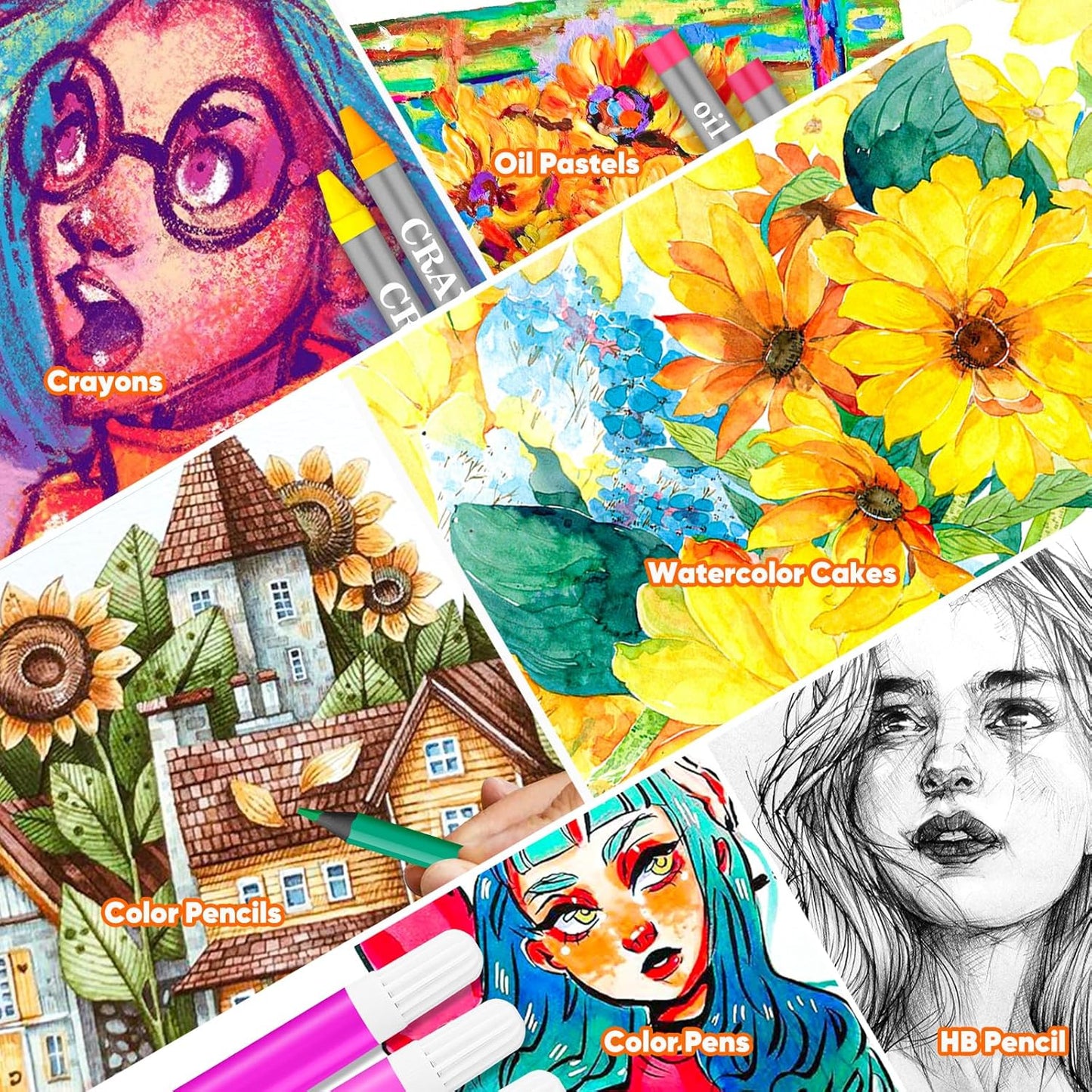 Art Supplies, 150-Pack Art Set Drawing Supplies Painting Art Kits, Arts and Crafts for Kids Ages 6-8 9-12, Drawing Set for Girls Ages 8-12, Creative Gift Art Box for Kids Girls Boys Adults