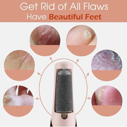 Pretty Girl Flawless Pedicure Electronic Tool - Gentle and Effective Foot Care for Removing Dead Skin, Calluses, and Achieving Salon-Smooth Feet