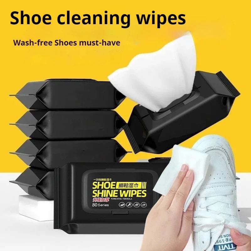 Shoe Wipes & Sneaker Wipes – (80 + 80 Count) Pack of 2 – Quick Wipes for Shoes Cleaning – Shoe Cleaning Wipes for All Shoes – Portable Cleaner for Sneakers, Leather & Sports Footwear White