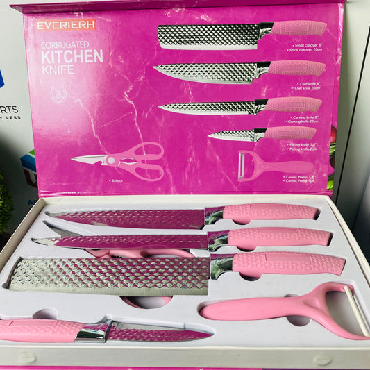 Evcrierh Corrugated Kitchen Knife Set 6 PCs