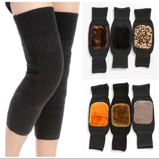 Winter Knee Warmers for Men & Women – Soft Fleece Thermal Leg & Knee Protector for Pain Relief and Cold Weather – Winter Wool Knee Pads (Pair)