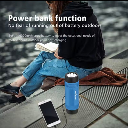 ZEALOT S1 Bluetooth Speaker, Handlebar Speakers for Bike, Portable Speaker with LED Torch Light, Waterproof IPX5, LED Light, TF Card Play, for Indoor/Outdoor/Hiking/Camping/Travel (Blue)