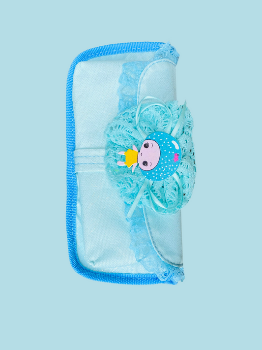 Beautiful Blue Doll Girls Pouch | Zipper Pouch Case for Girls