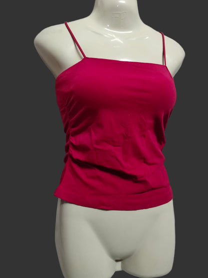 Ladies Vest Sleeveless Tops Camisole Cropped Solid Color Casual