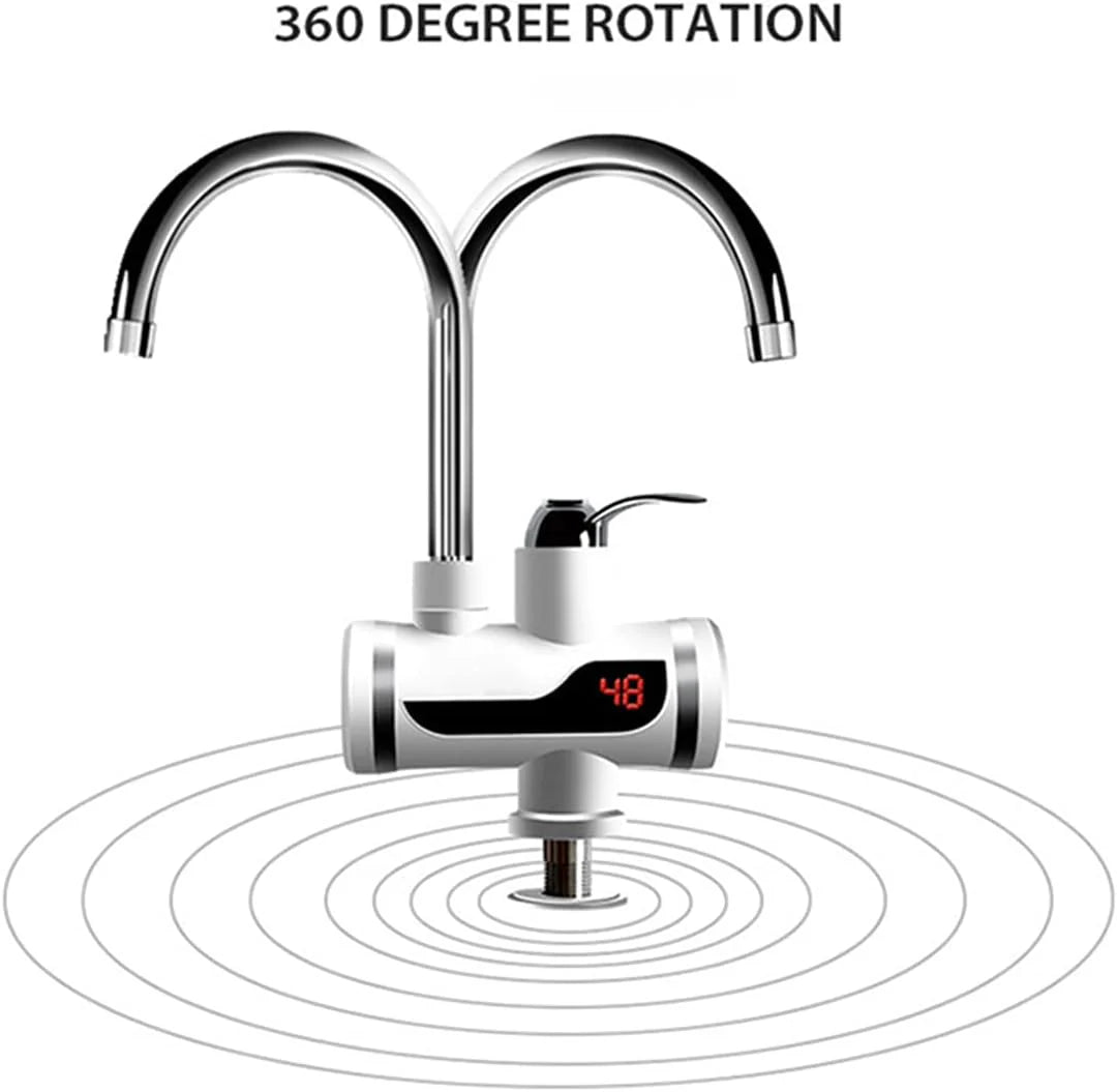 220V Hot Water Heater Faucet Instant Tankless Water Heater Electric Kitchen Bathroom Fast Heating Tap Water Faucet with LED Digital Display