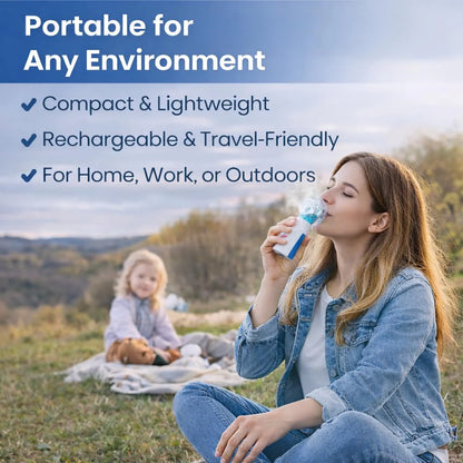 Nebulizer - Portable Mesh Nebulizer for Adults & Kids, Handheld Nebulizer with Low Noise, Fast Mist Therapy for Cough, Cold & Asthma, Portable Nebulizer for Home Use, Nebulizer, Mesh Inhalators